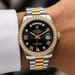 Rolex premium quality   Day-Date blue  Dial Silver Men's smart  Watch