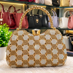 Exclusive Geometric Pearl Embellished Handbag