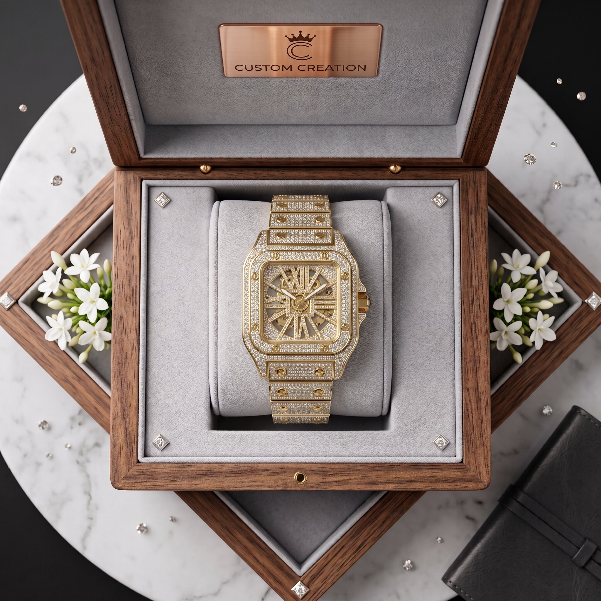 Royal Iced Diamond mens smart  Watch